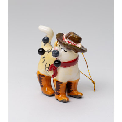 3'' Handmade Abstract Ceramic Animals Hanging Figurine Ornament