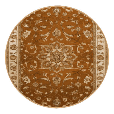 Machine Washable Tabriz Brown Area Rug