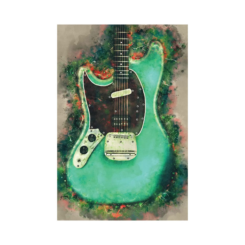 «Kurt Cobain's Electric Guitare» par Pop Cult, impression sur toile tendue, H 18 po x l 12 po x 1,5 po