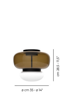 Faro Ceiling Lamp P Dark Amber White Matt Black 2 L2202 Ul, 2700K, Burned Earth White, Matte Black