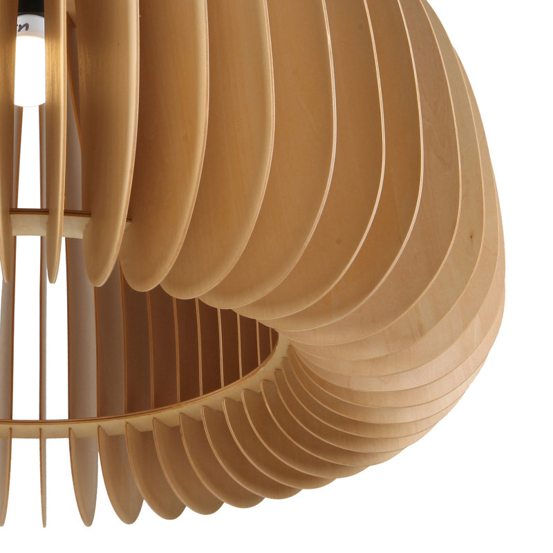 Luminaire suspendu en bois Luna, Naturel, Brun clair