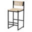 2 tabourets de bar avec corde en papier tissé, base en métal, style moderne, adapté à toutes les occasions, capacité jusqu'à 220 lb, l 14,91 po x H 35,19 po n'importe où,
