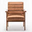Chaise d'appoint Mid-Century moderne avec structure en bois massif et revêtement en microfibre moelleuse-452698504