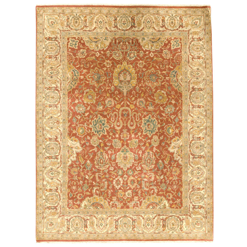Hand Knotted Wool Oriental Area Rug in Black And Gold