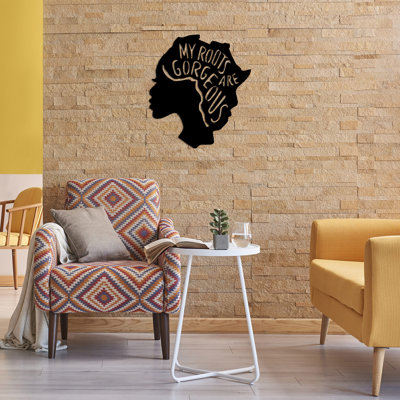 Accessoire mural élégant en métal noir élégant, 24,4 po x 27,6 po | Fabrication 100% métal, épaisseur: 0,06 po | Léger à 1,4 lb | Conception murale facile à installer, parfaite pour la décoration intérieure et l'esthétique moderne