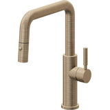 Corsano Contemporary Pull Down Kitchen Faucet with Button Sprayer Quad Spout and ST Series Handle