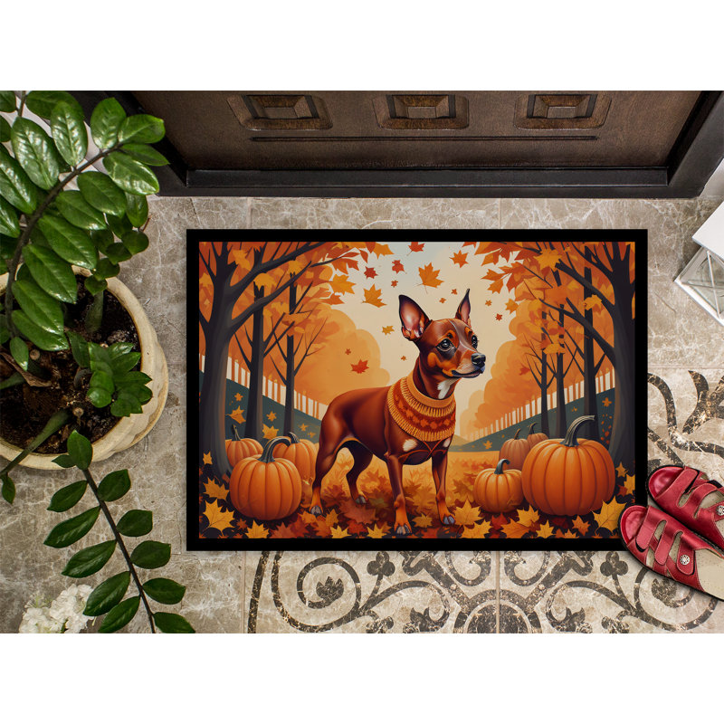 Tapis d'intérieur ou d'extérieur rouge Pinscher miniature, L 18 po x L 27 po
