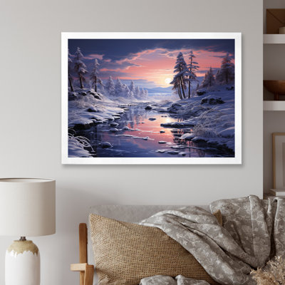«White Fushia Winter Twilight IV», reproduction d'art sur toile