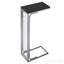 Table d'appoint transitionnelle en forme de C en stratifié noir et métal gris