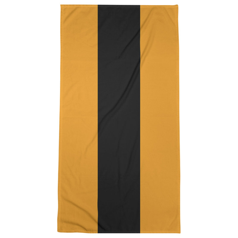 Cotton Blend Lightweight Bath Towel, Yellow/Black/Yellow