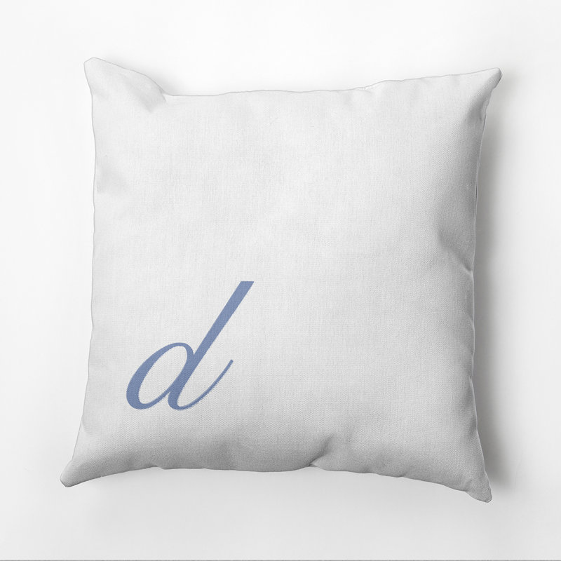 Monogram Design Collection Reversible Throw Pillow, 16"x16", Blue, D