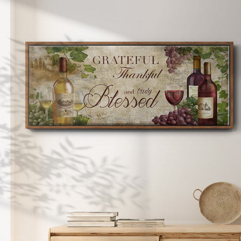 Grateful Wine - toile encadrée, H 20 po x l 50 po