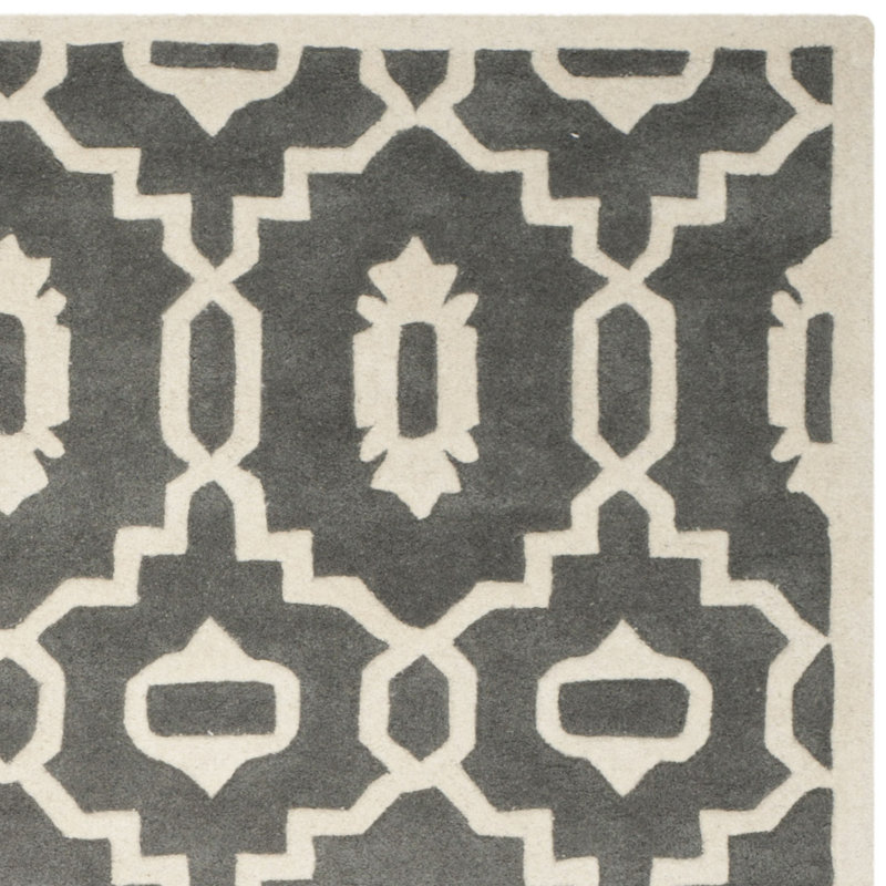 Carolene Hand Tufted Wool Geometric Rug, Square 7'