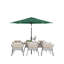 Parasol de terrasse en polyester 10 pi (3M) à DEL avec réglage de l'inclinaison vert foncé