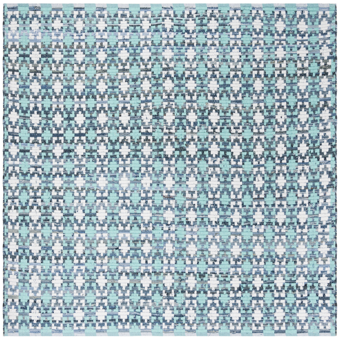 Montauk Hand Woven Cotton Geometric Rug Bungalow Rose Rug 
