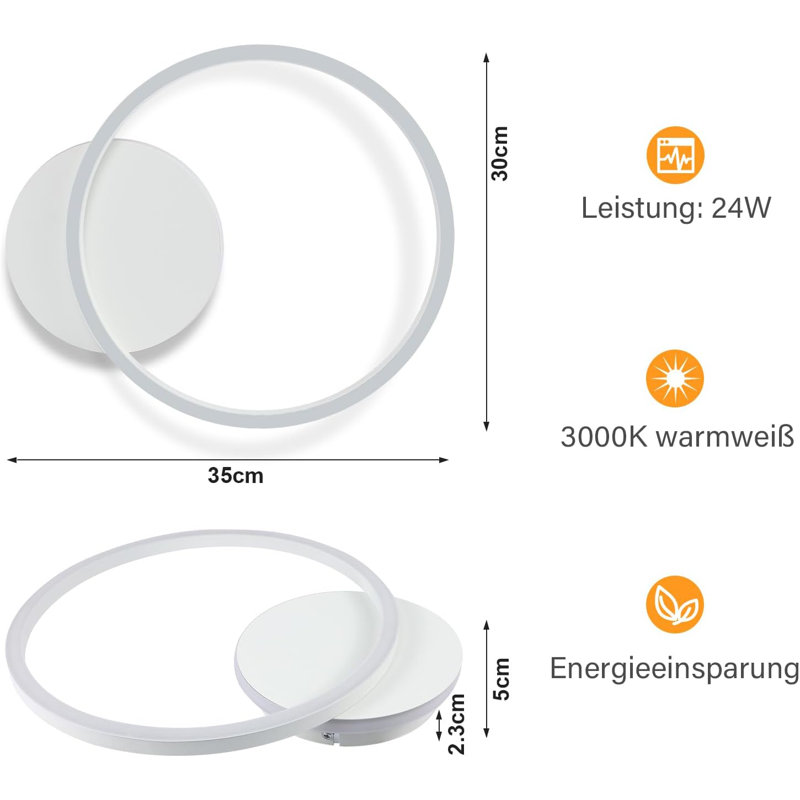 LED Semi Flush Mount, Stainless Steel