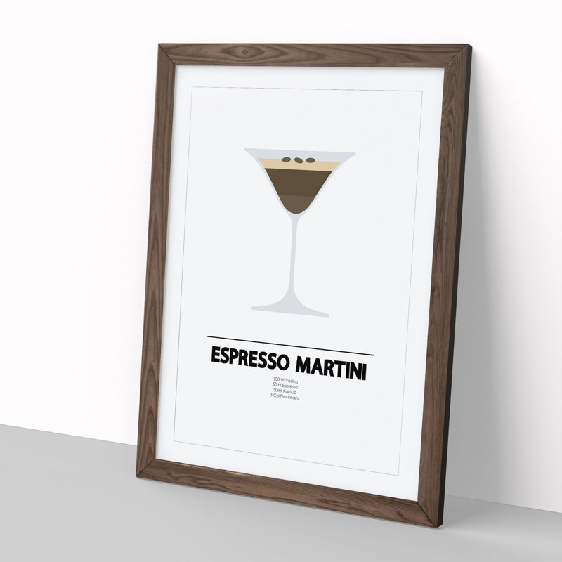Espresso Martini - Framed Print, 65cm H x 48cm W x 2cm D, Walnut