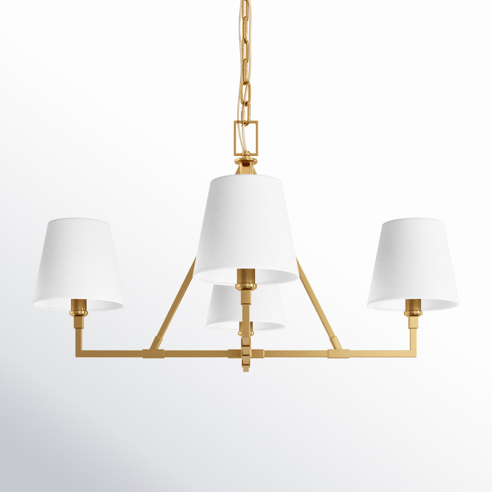 Mattia 4 - Light Dimmable Chandelier, Burnished Brass, 18.12" H x 31" W x 31" D
