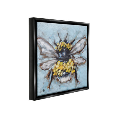 " Abstract Bee With Flowers Floater Frame " by Sara G. Designs