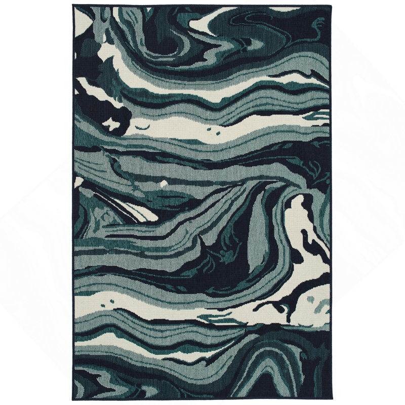Tapis décoratif moderne, abstrait et texturé, Rectangle 3 pi 7 po x 1 pi 11 po
