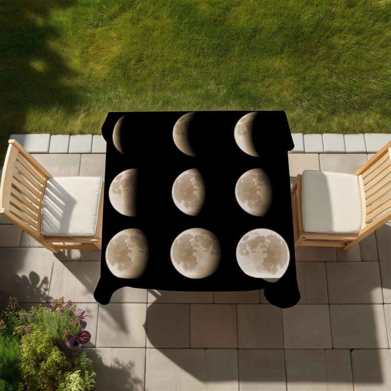 Eclipse in Nine Phases Tablecloth | Black Earth & Galaxy Decor