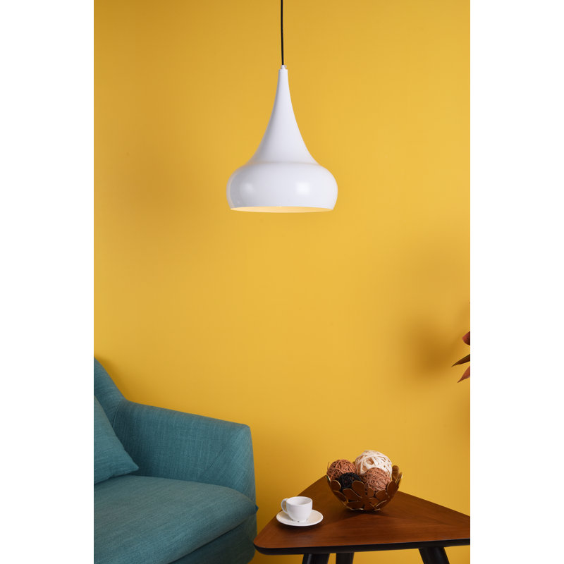 Beaudry 1 - Light Single Pendant, White, 15" H x 11.5" W x 11.5" D