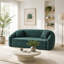 Canapé inclinable incurvé convertible, canapé-lit 2 en 1 escamotable, avec base escamotable et siège profond, comprend deux coussins, fauteuil inclinable en chenille deux places-997041031