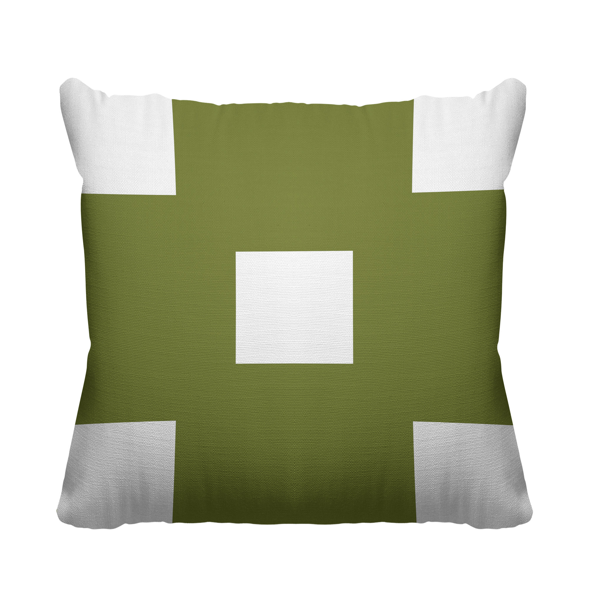 Luella Geometric Indoor/Outdoor Throw Pillow, Olive Green, 16W" x 16H"