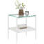 Ensemble de 2 tables de bout rectangulaires, plateau en verre trempé avec panneau de fibres à densité moyenne-802263554-802263555