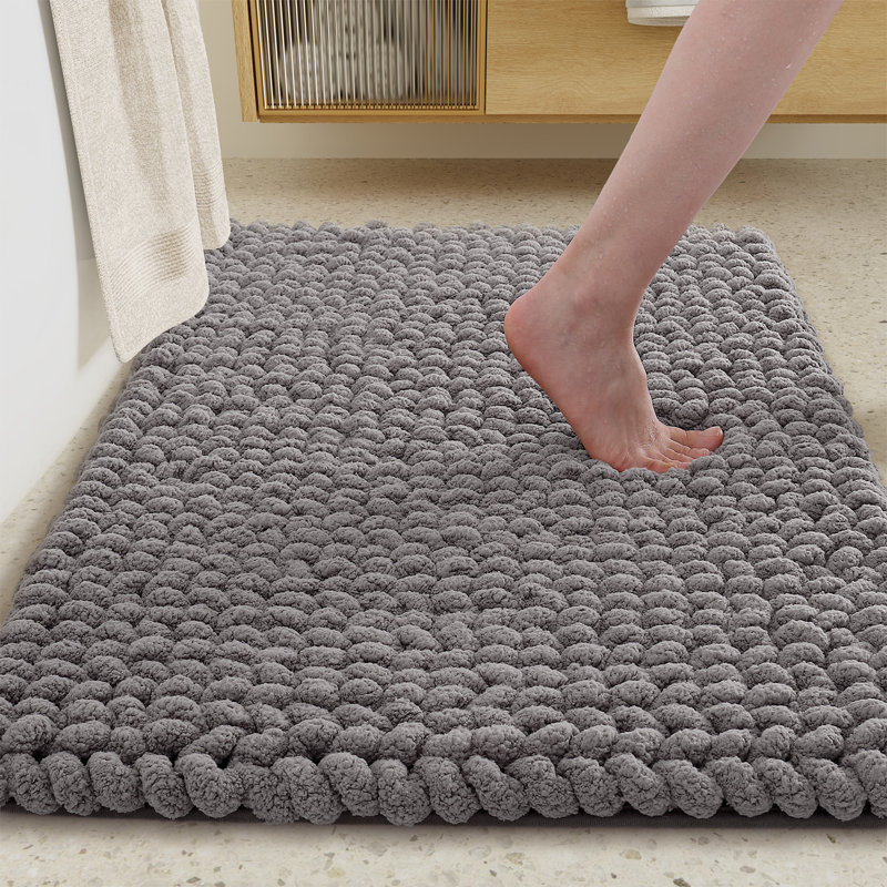 Droitwich Chenille Bath Rug, Single - 24" W x 36" L, Dark Gray