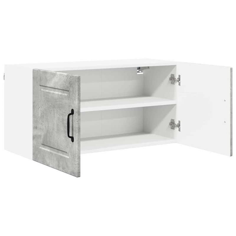 Vidaxl Kitchen Wall Cabinet Brown Oak 40 X 31 X 40 Cm Engineered Wood, 40cm H x 80cm W x 31cm D, Concrete Grey