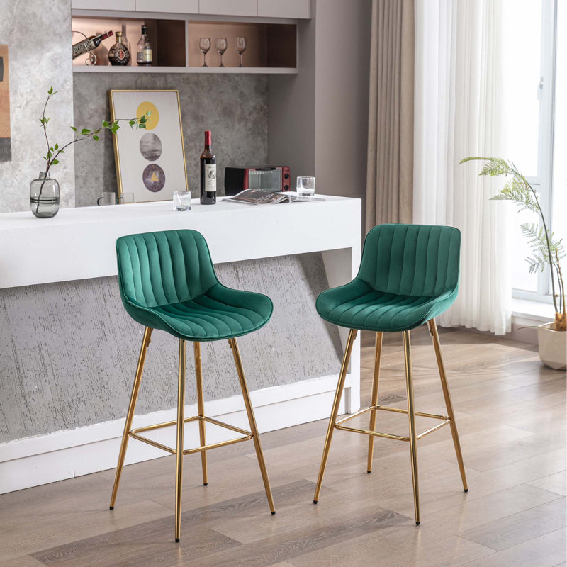 Ensemble de 2 tabourets de bar, Vert, Tabouret de bar (siège d'une hauteur de 29,92 po)