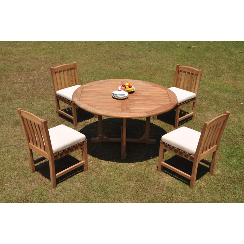 Ensemble repas 4 pièces teck Erika, H 30,5 po x l 60 po, 4
