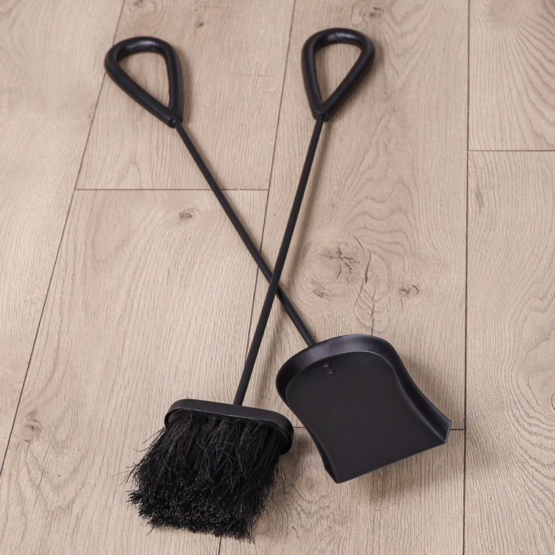 Alexeis Iron Fireplace Tool Set, Black