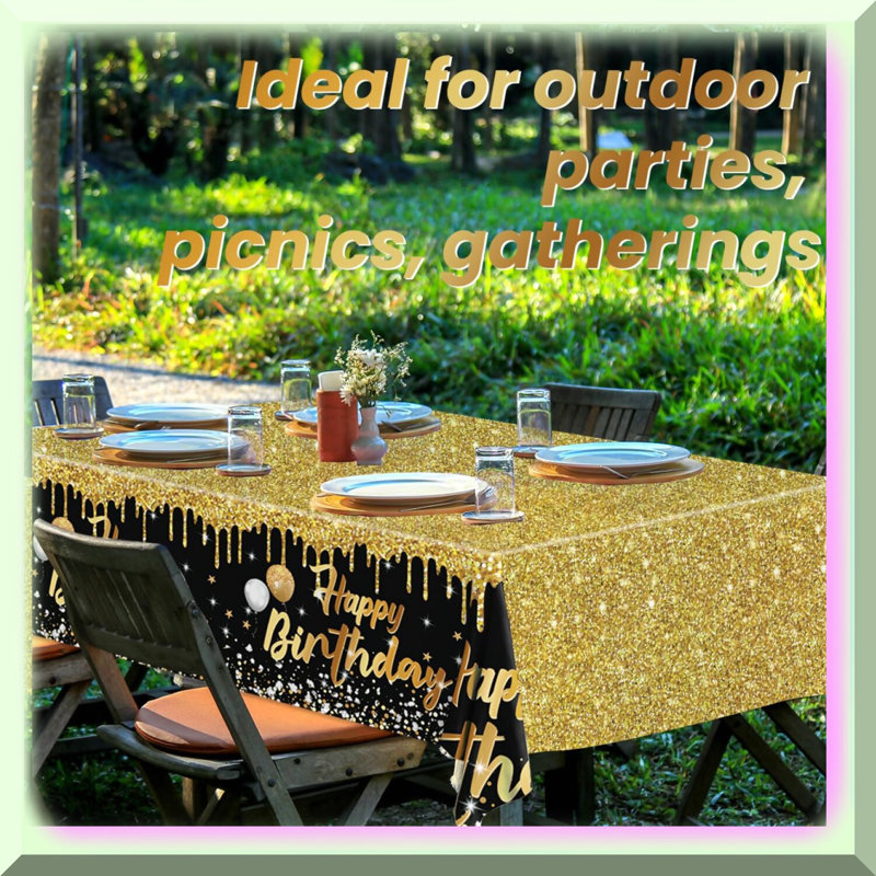 Rustic Boho Party Kit Decorations Set, Gold/Black