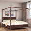 Wooden Canopy Platform Bed With Fluted Panel And Sturdy Legs-1953687503-1953687537