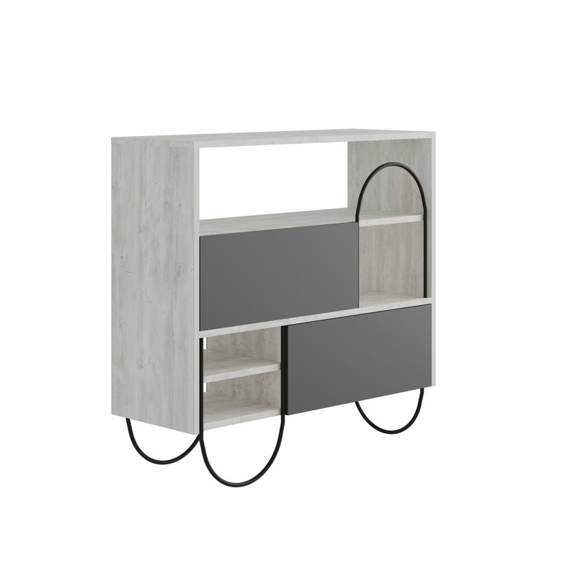 Armoire de rangement pour chaussures 12 paires Norfolk, Blanc ancien / anthracite