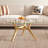 Round Coffee Table with Solid Wood Legs, Minimalist Tempered Glass Table-91436404