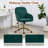 Velvet Home Office Chair with Gold Base and Wheels, Modern Makeup Vanity Chair, Height Adjustable Swivel Desk Chair for Living Room Bedroom Study Room, Green-1165142555