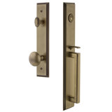 Carré Handleset with Single Cylinder Deadbolt and Fifth Avenue Door Knob and Rosette