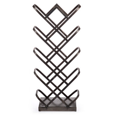Itzary 14 Bottle Floor Wine Bottle Rack in Black