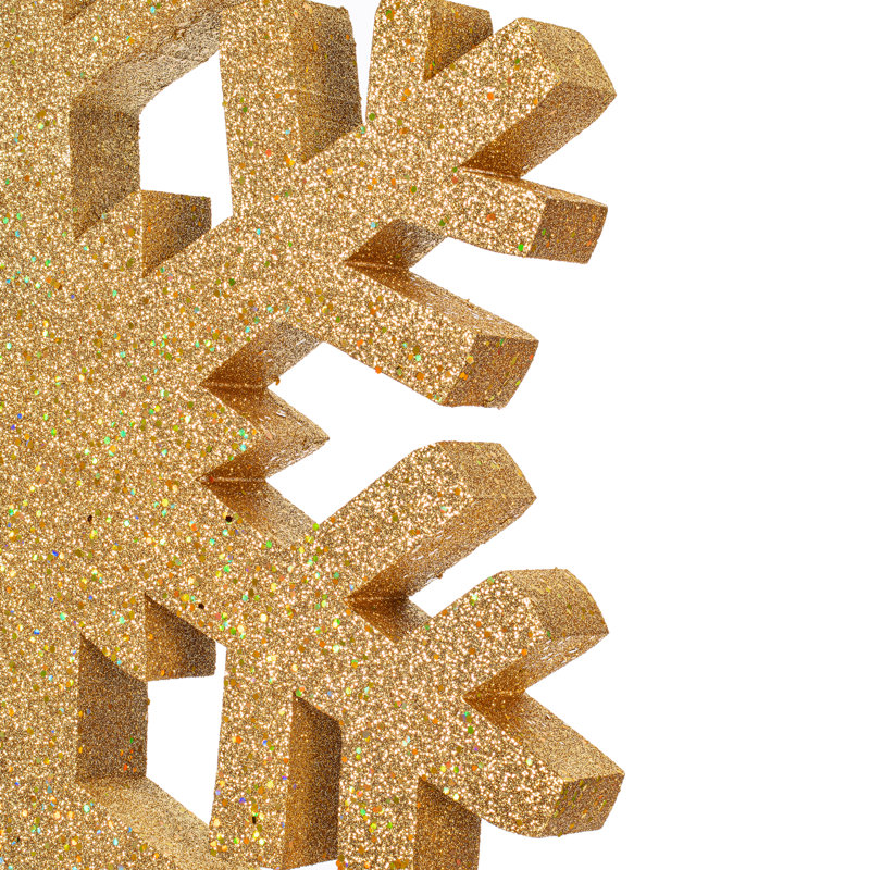 Glitter Outdoor Snowflake Ornament, Gold, 24" H x 24" W x 2" D