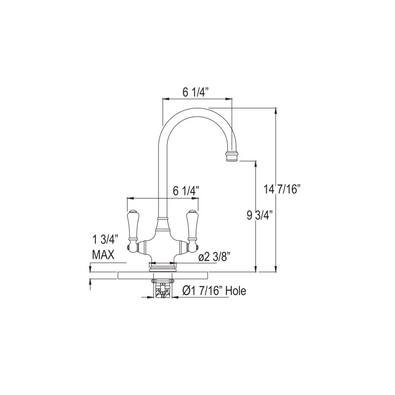 Georgian Era™ Two Handle Bar/Food Prep Kitchen Faucet