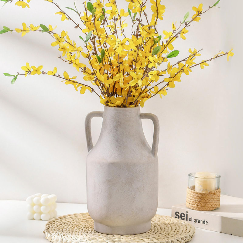 Vase en céramique 11 "avec poignée, Ancien