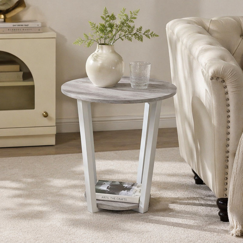 Table de bout ronde avec tablette Elysian
