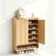 Meuble à chaussures 80,3 cm x 36 cm x 106,6 cm, panneau mélamine MDF, monobloc, 2 portes, compartiment supérieur, 1 tablette, pattes coniques en chêne.-444842166