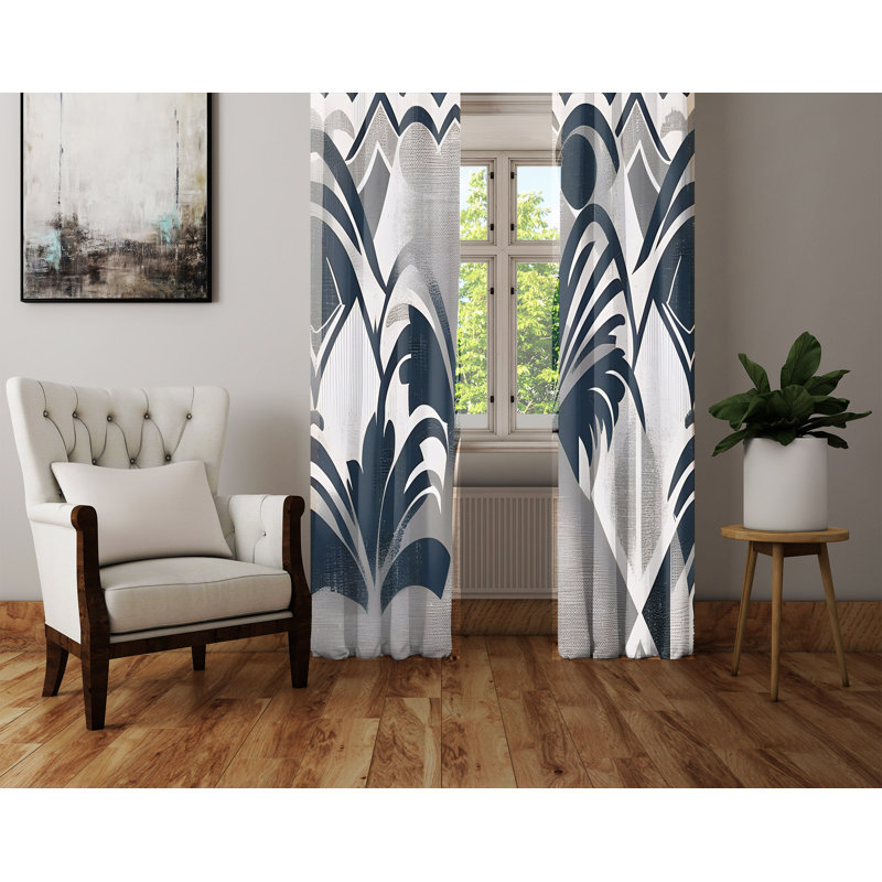 Bavar Semi Sheer Curtain Pair, 20" W x 52" L