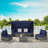 5 Pieces Outdoor Patio Wicker Daybed Furniture Set With Retractable Canopy, Storable Side Table, And Soft Cushions For Relaxing In Your Backyard Or Porch-874803363
