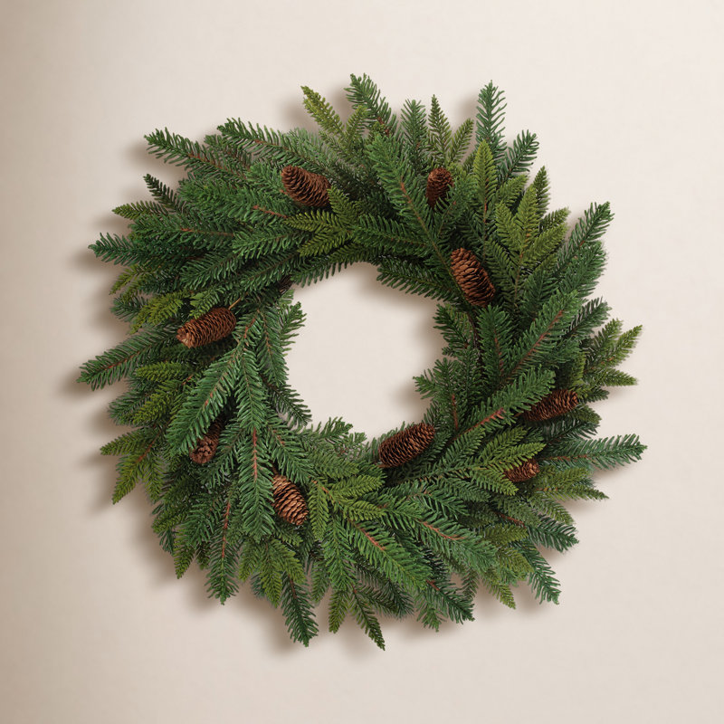 Couronne de pin et pomme de pin P 24 po, 25 po x 24,25 po