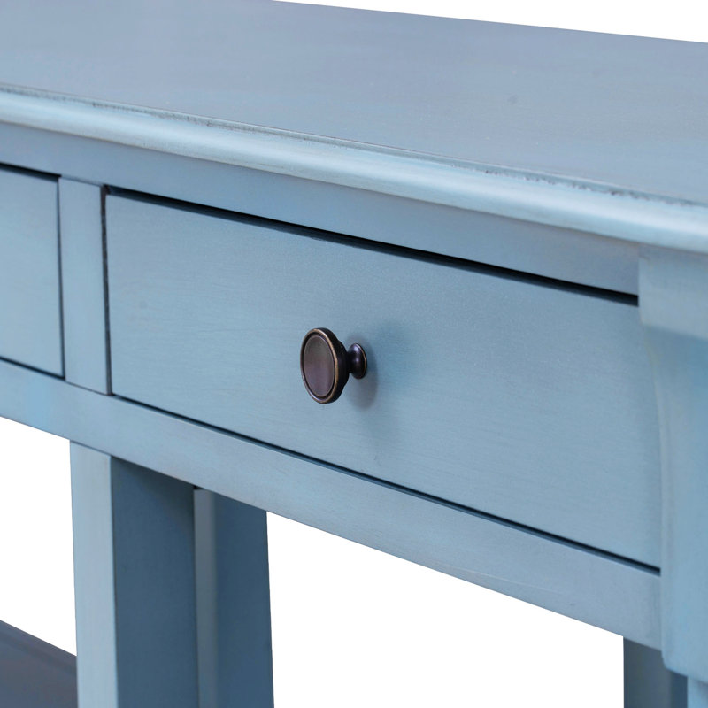 32.32'' Console Table, Antique Blue